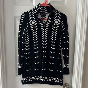 Cynthia Rowley Black and White Patterned Jacket - long sweater